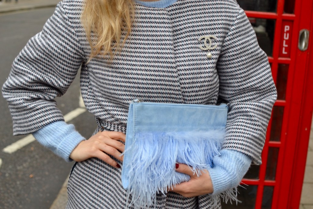 babyblue sweater madamedaniel london chanel brooch 